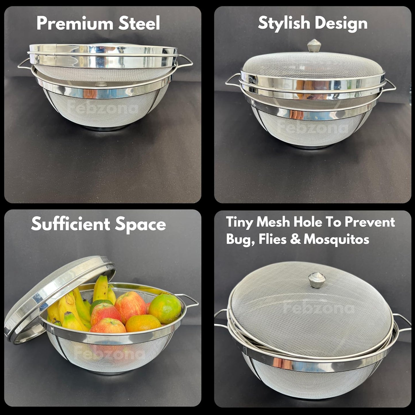 🔥Stainless Steel Fruit Vegetable Strainer Basket with Lid | Kitchen Colander & Steamer🔥
