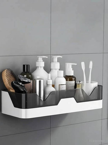Plastic Bathroom Shelf Organizer Without Drill Plastic Wall Shelf (Number of Shelves - 1, White) (Limited Stock 🔥🔥)
