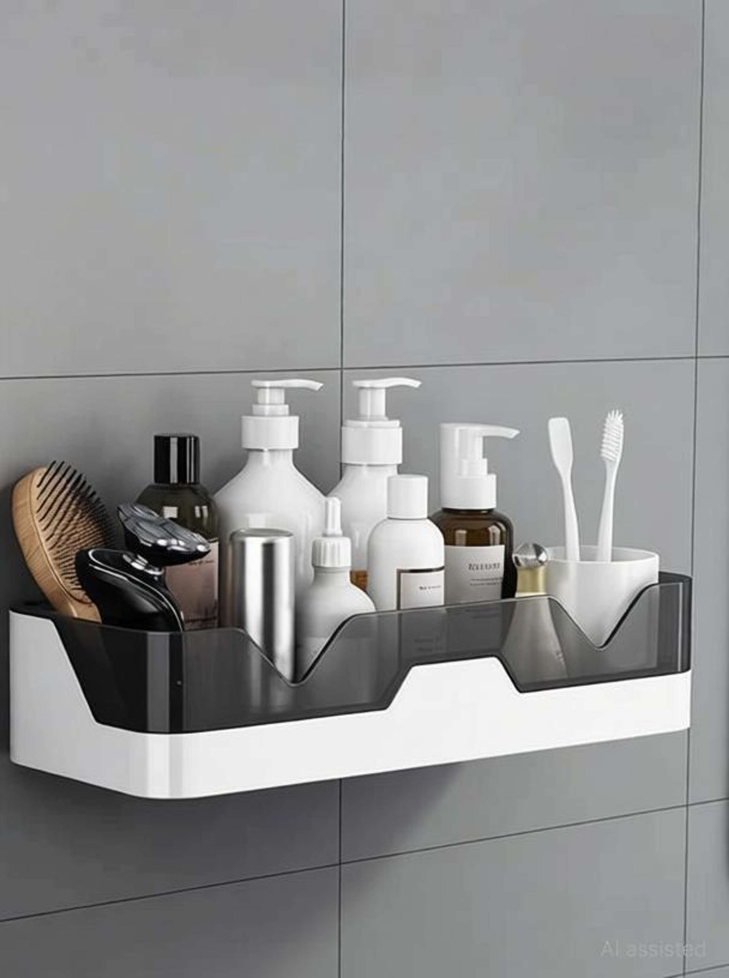 Plastic Bathroom Shelf Organizer Without Drill Plastic Wall Shelf (Number of Shelves - 1, White) (Limited Stock 🔥🔥)