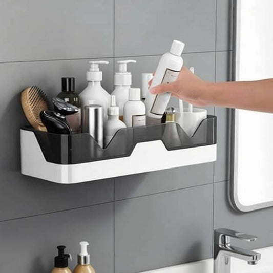 Plastic Bathroom Shelf Organizer Without Drill Plastic Wall Shelf (Number of Shelves - 1, White) (Limited Stock 🔥🔥)
